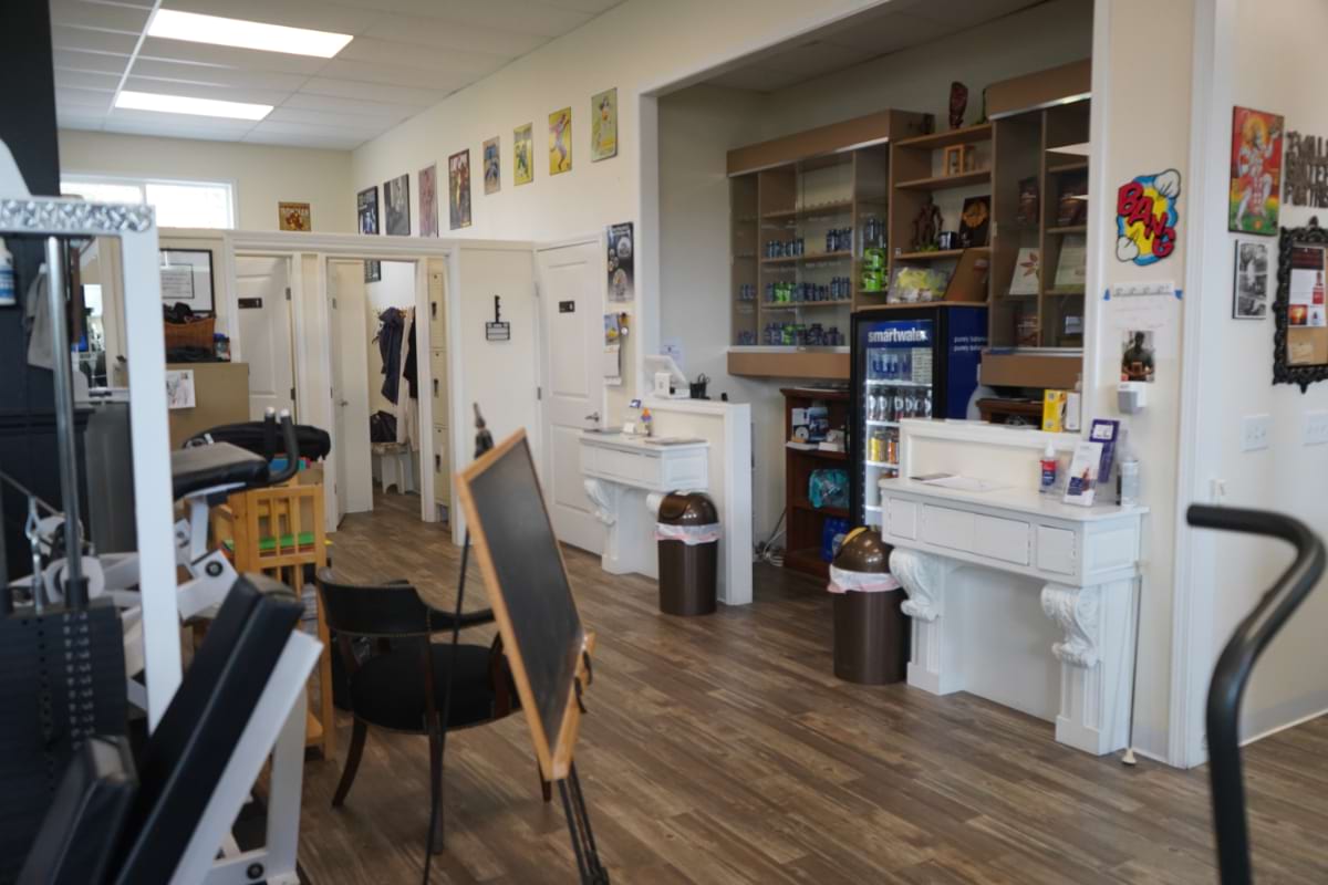 Front desk and retail area