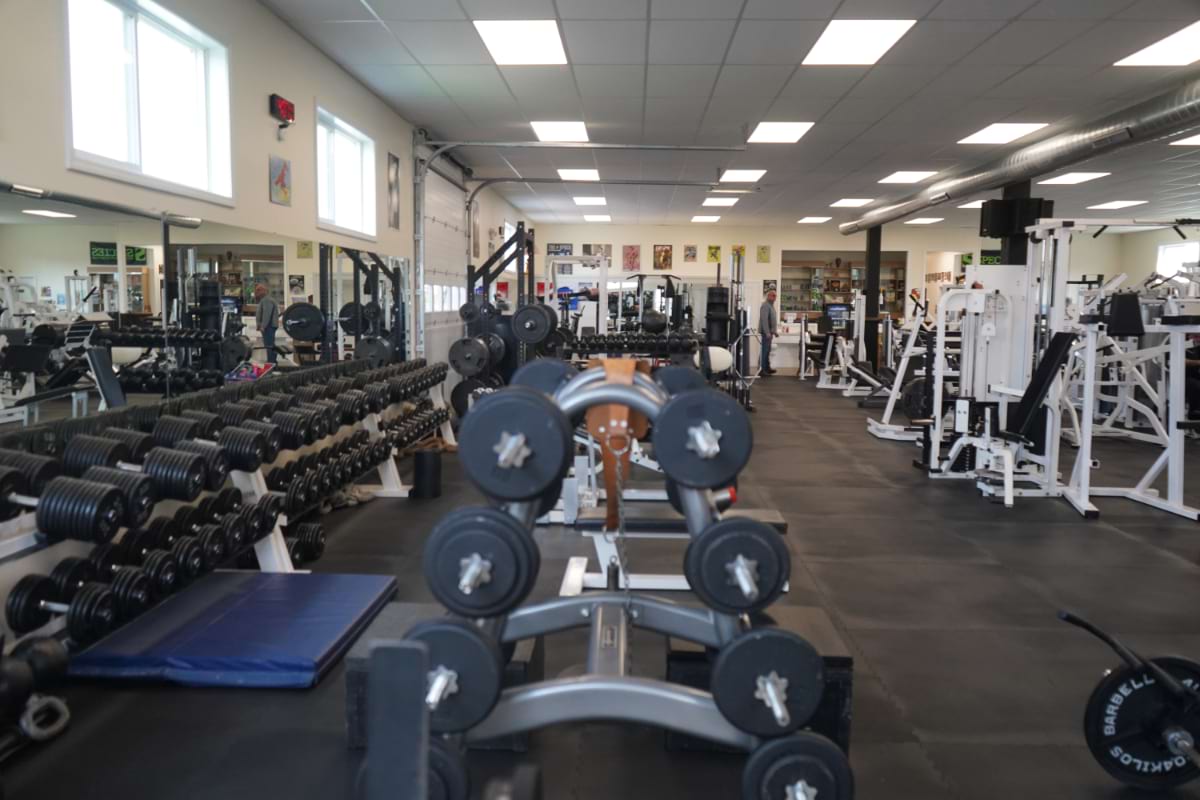 Free weight and dumbbell training area at Trabucco Fitness